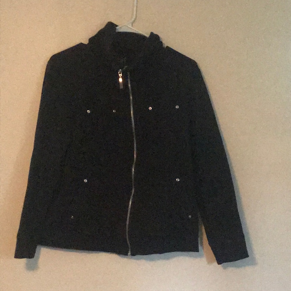 High neck zip up sweatshirt